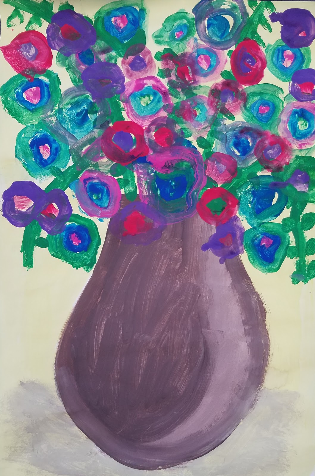 Crazy Busy Art Room: Concentric Circle Flower Bouquets
