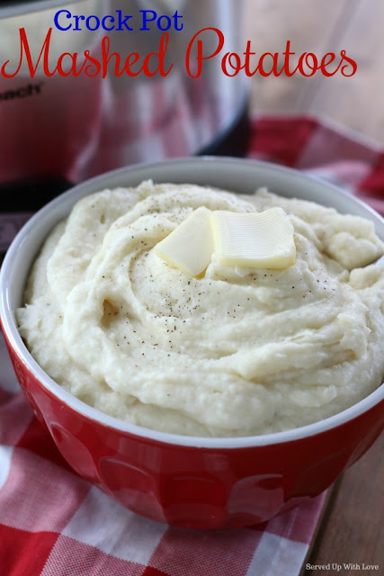 Easy and flavorful Crock Pot Mashed Potatoes recipe from Served Up With Love is what your holiday menu is missing. 