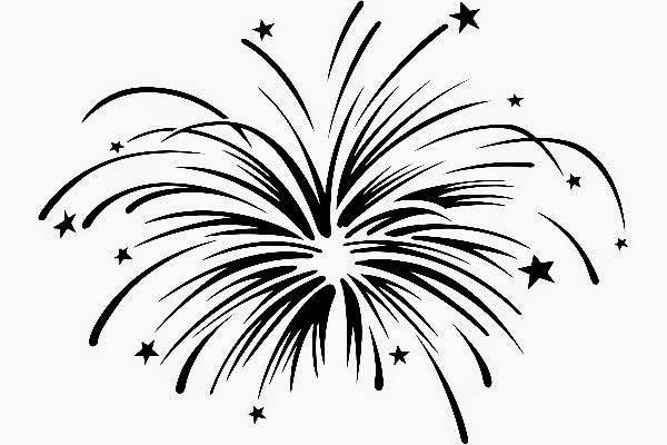free black and white fireworks clipart - photo #10