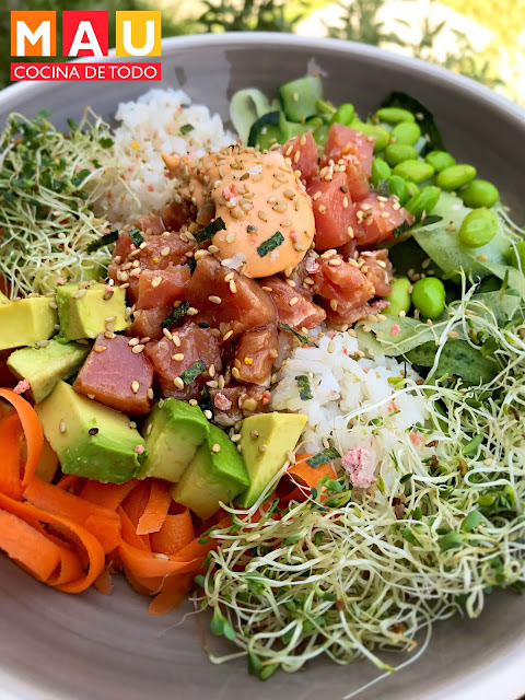 sushi bowl de atun poke tartar receta casero facil fresco