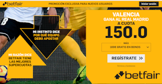 betfair supercuota Valencia gana a Real Madrid 1 diciembre betfair supercuota Valencia gana a Real Madrid 1 diciembre