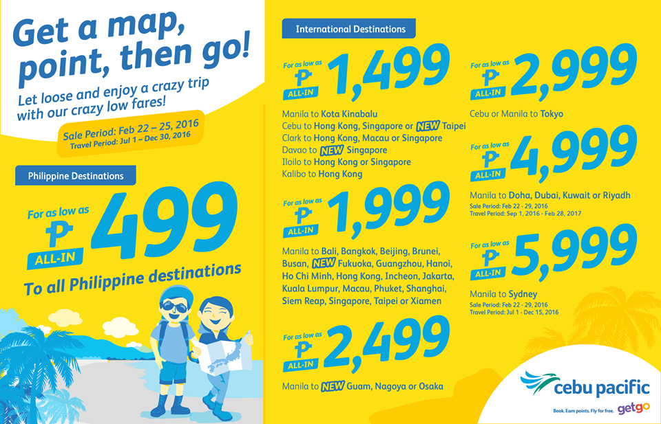 Manila Shopper Cebu Pacific Seat SALE February 22 25 2016 manila-shopper-cebu-pacific-seat-sale-february-22-25-2016