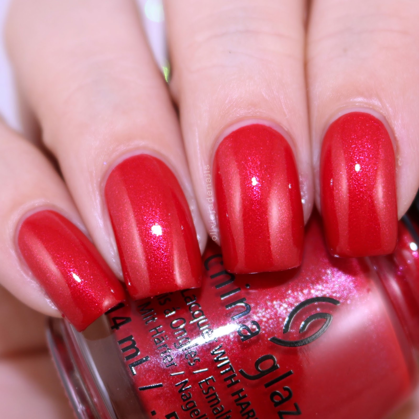 China Glaze Y'all Red-y For This? swatched by Olivia Jade Nails.