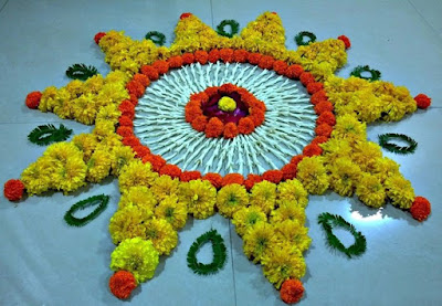 Rangoli Designs with Flowers for Diwali Rangoli Designs with Flowers for Diwali