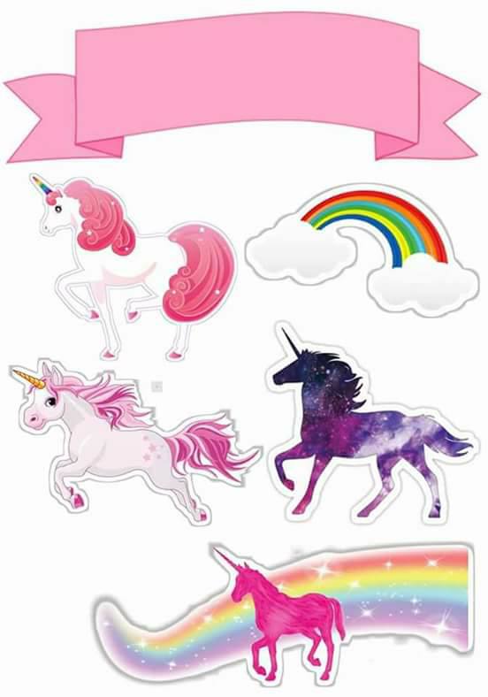 Template Rainbow Unicorn Cake Topper Printable - bmp-central