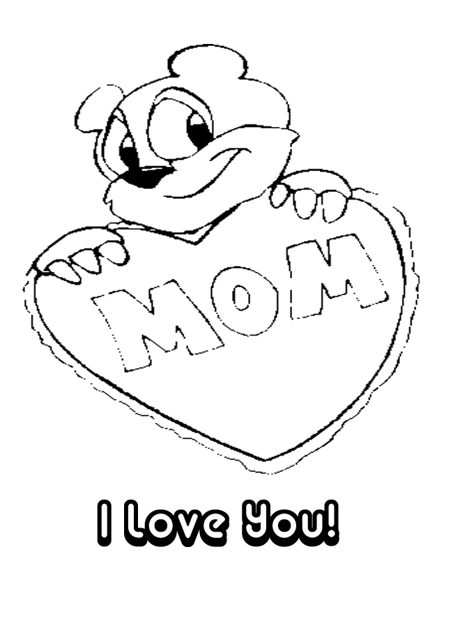 Animals Coloring Pages "Happy Mother's Day"