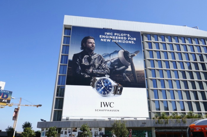 Giant Bradley Cooper IWC Pilot's watch billboard Sunset Strip IWC Pilots watch billboard