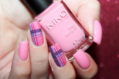 Pink Tartan Nail Art