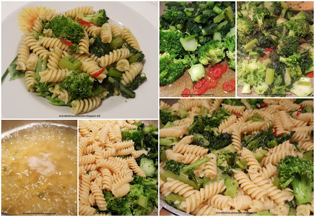 Pasta fusilli con broccolo e peperoncino