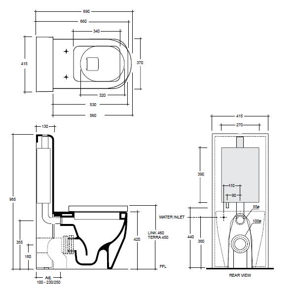 Modecor Toilet Suites Parisi Niagara Link Back to Wall Toilet Suite