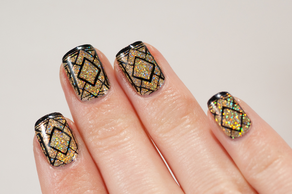 Gold and Black Gatsby Nails - wide 8