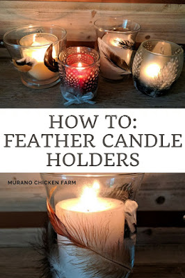 Feather candle holders DIY