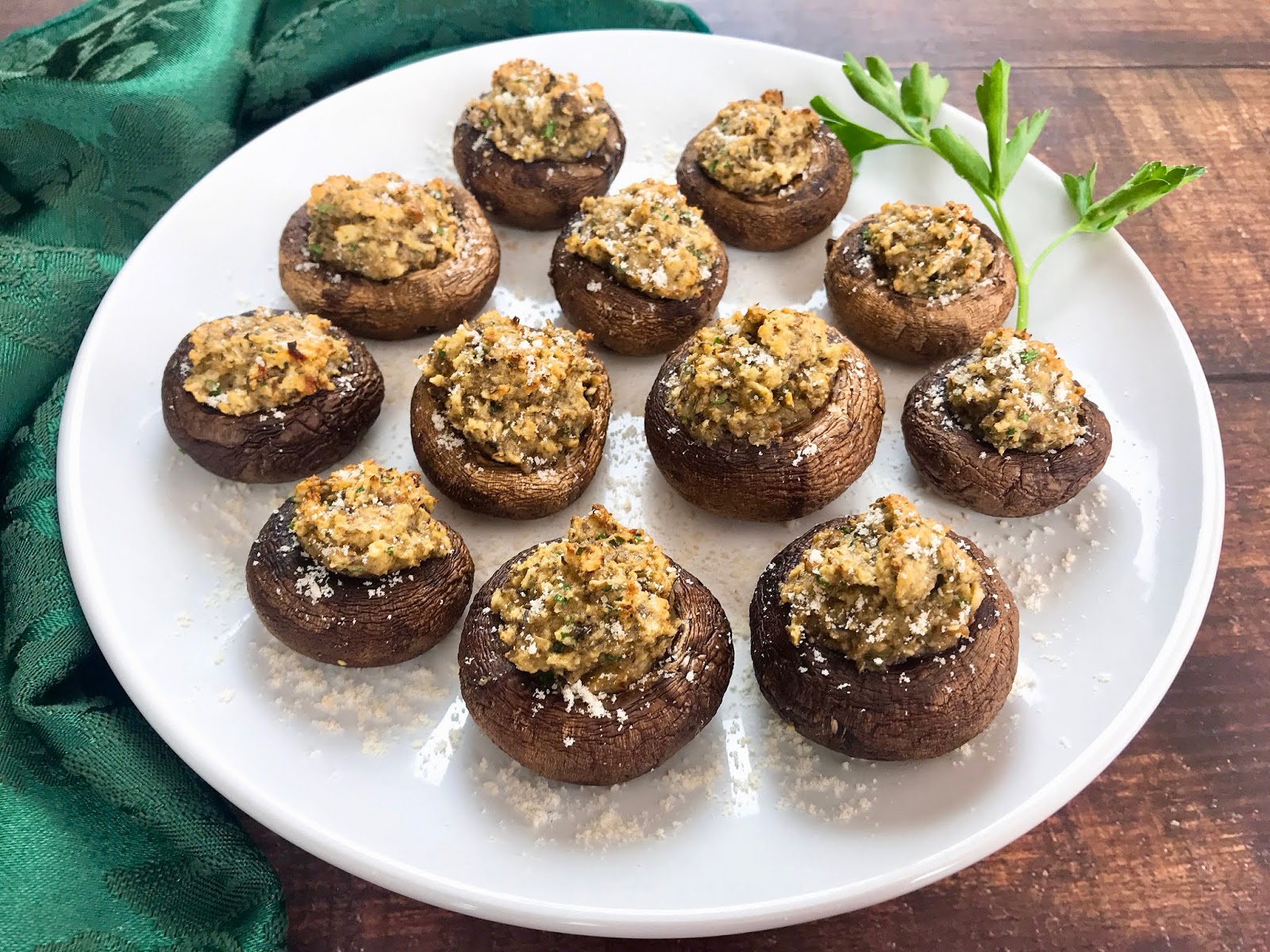 Vegetarian Stuffed Cremini Mushrooms