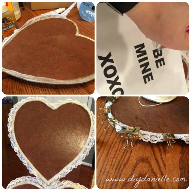 Instructions for adding lace to the door decor. Instructions for adding lace to the door decor.