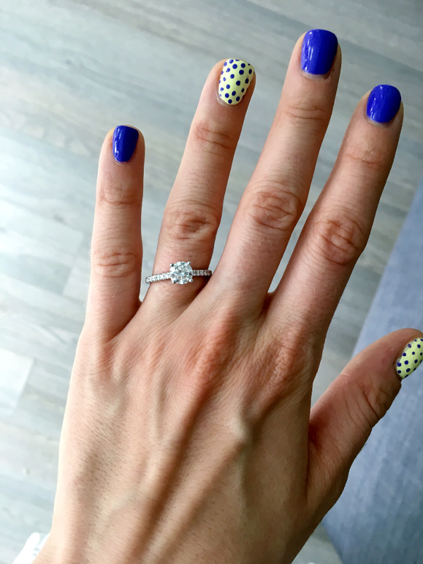 Wearing: Pave Engagement Ring 2017, China Glaze Whip It Good, China Glaze I Got a Blue Attitude - Tori's Pretty Things Blog