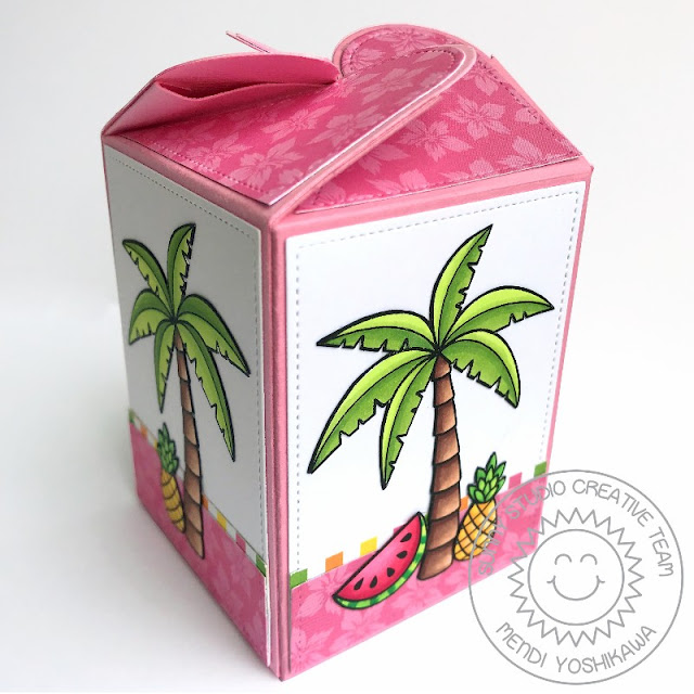 Sunny Studio Stamps: Fabulous Flamingos Gift Box (using Wrap Around Box Dies)