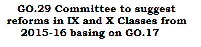 GO.29 Committee to suggest reforms in IX and X Classes from 2015-16 basing on GO.17