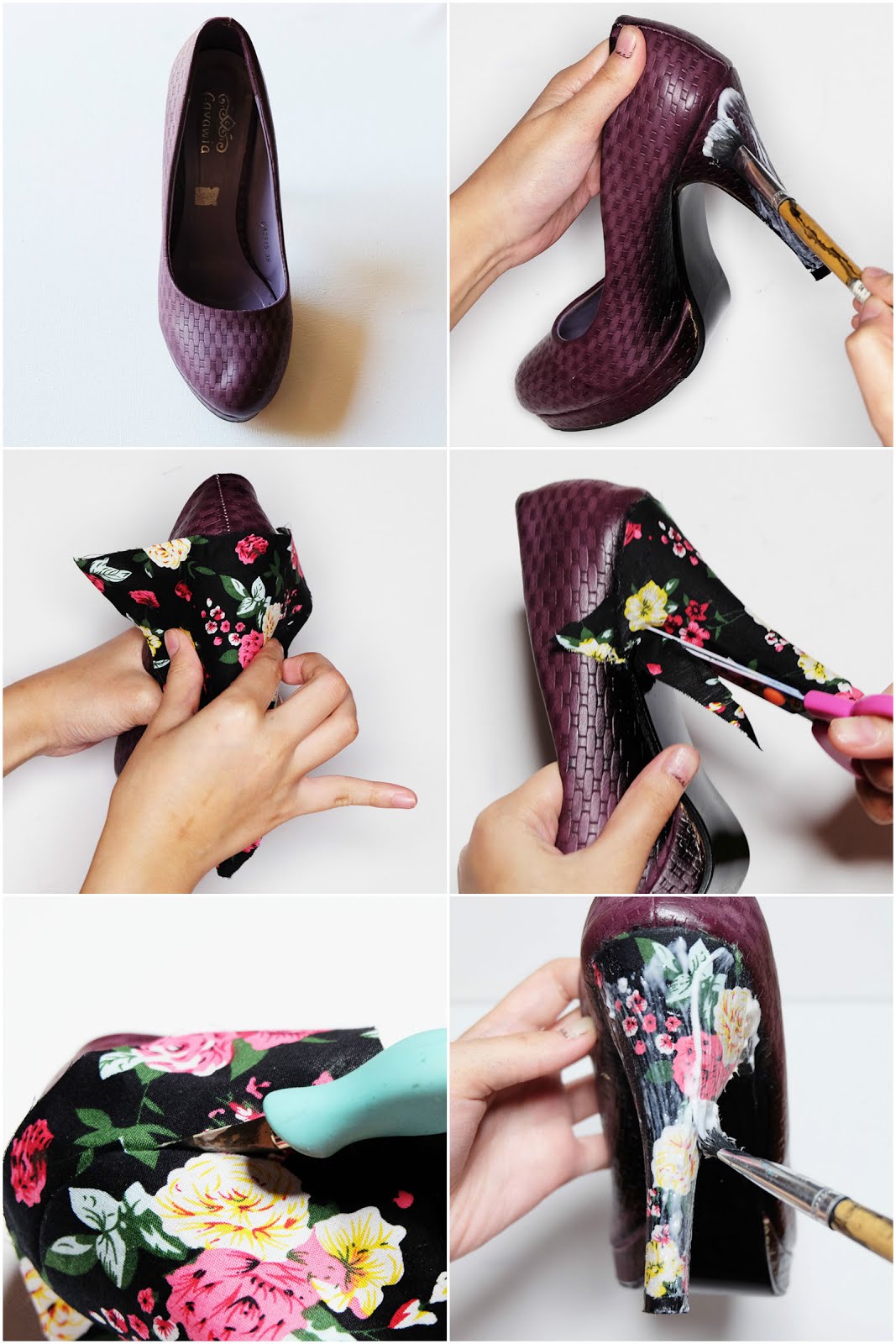 Bash Harry from Hey Bash gives an in-depth tutorial on how to make some DIY Fabric Shoes for under $20 with an old pair of heels
