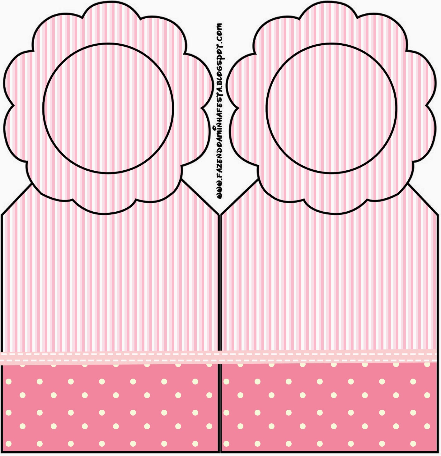 Rayas y Lunares Blanco y Rosa: Imprimibles Gratis para Fiestas. Para marcapáginas.