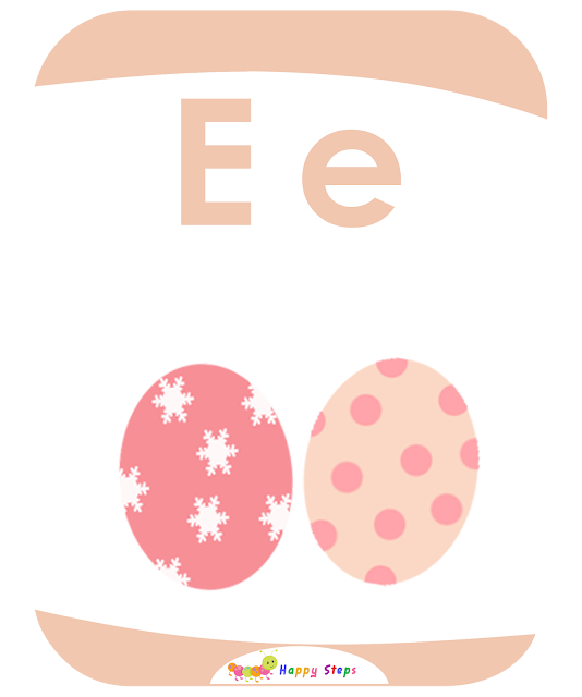 Flashcard Letter -E- Eggs