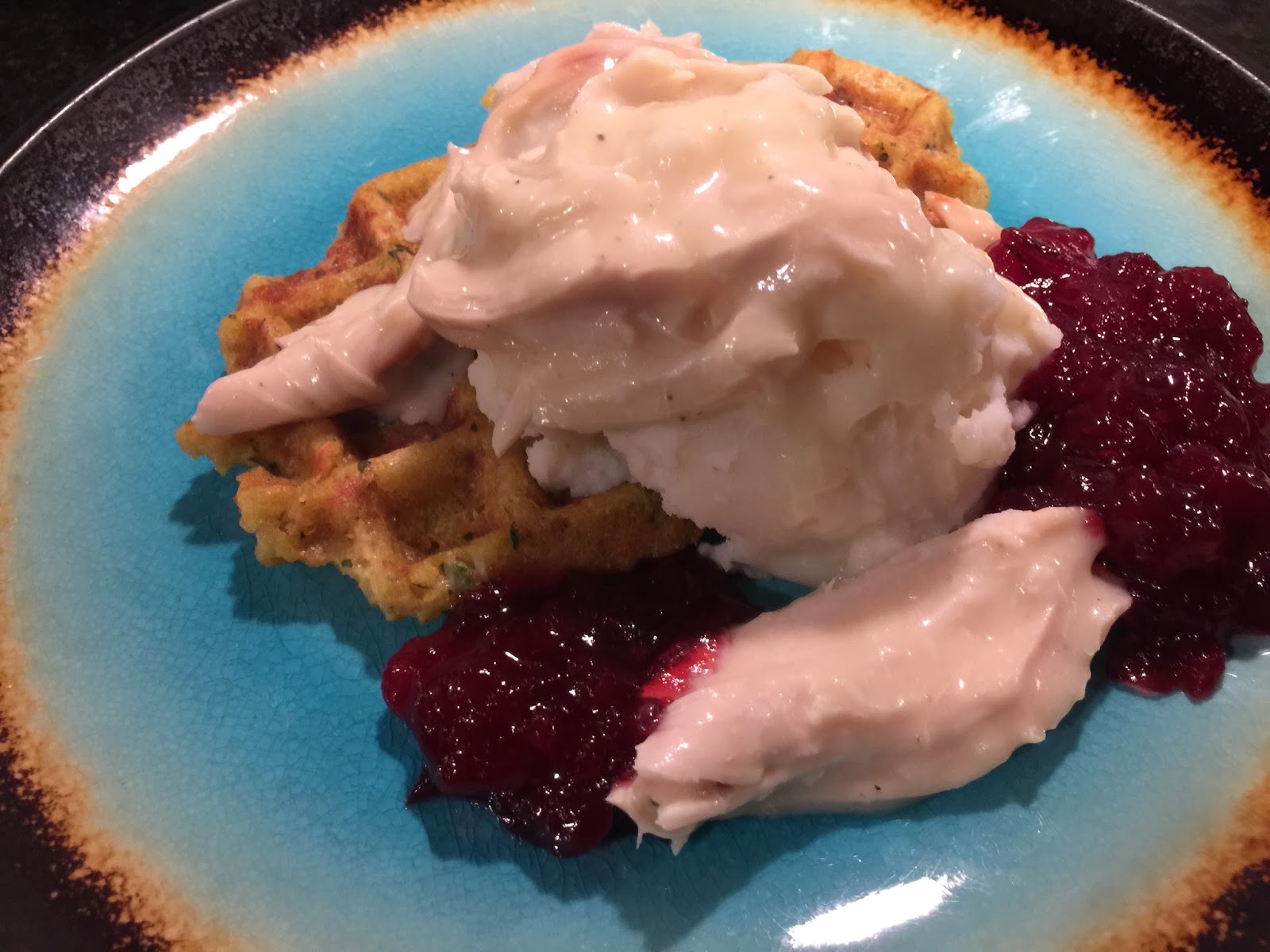 It's all good. Stuffing Waffles with Mashed Potatoes and Turkey Gravy