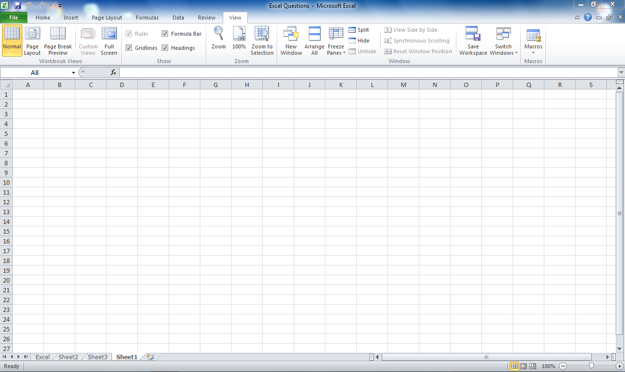 Microsoft Excel Fromulas and VBA: Excel Anatomy- Part01 workbook