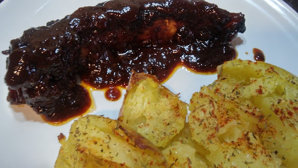 Costillas de cerdo con salsa barbacoa cocinadas en Slow Cooker