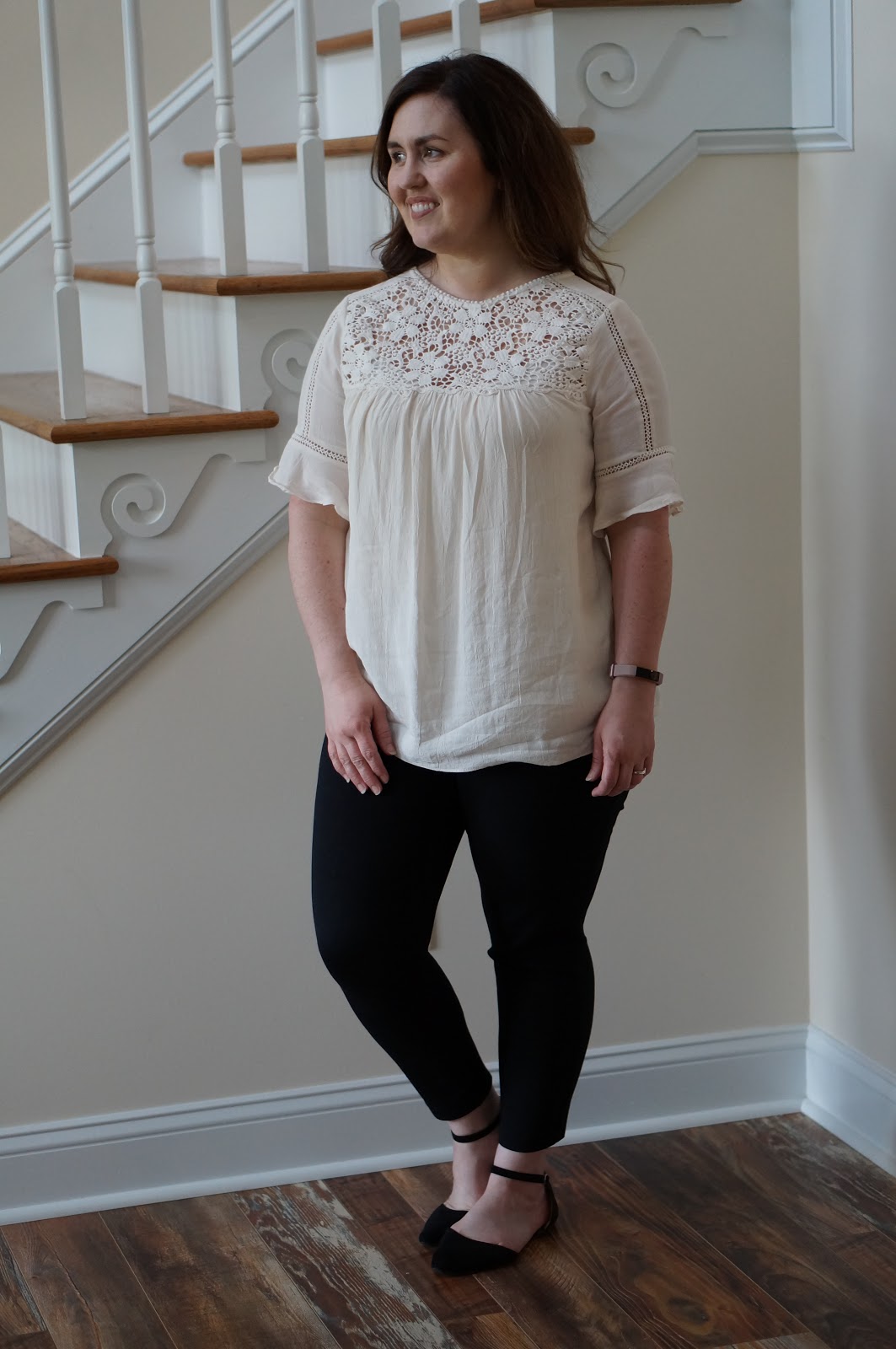 Popular North Carolina style blogger Rebecca Lately shares a gorgeous lace yoke detail top.  Click here to read about this summer appropriate work look!