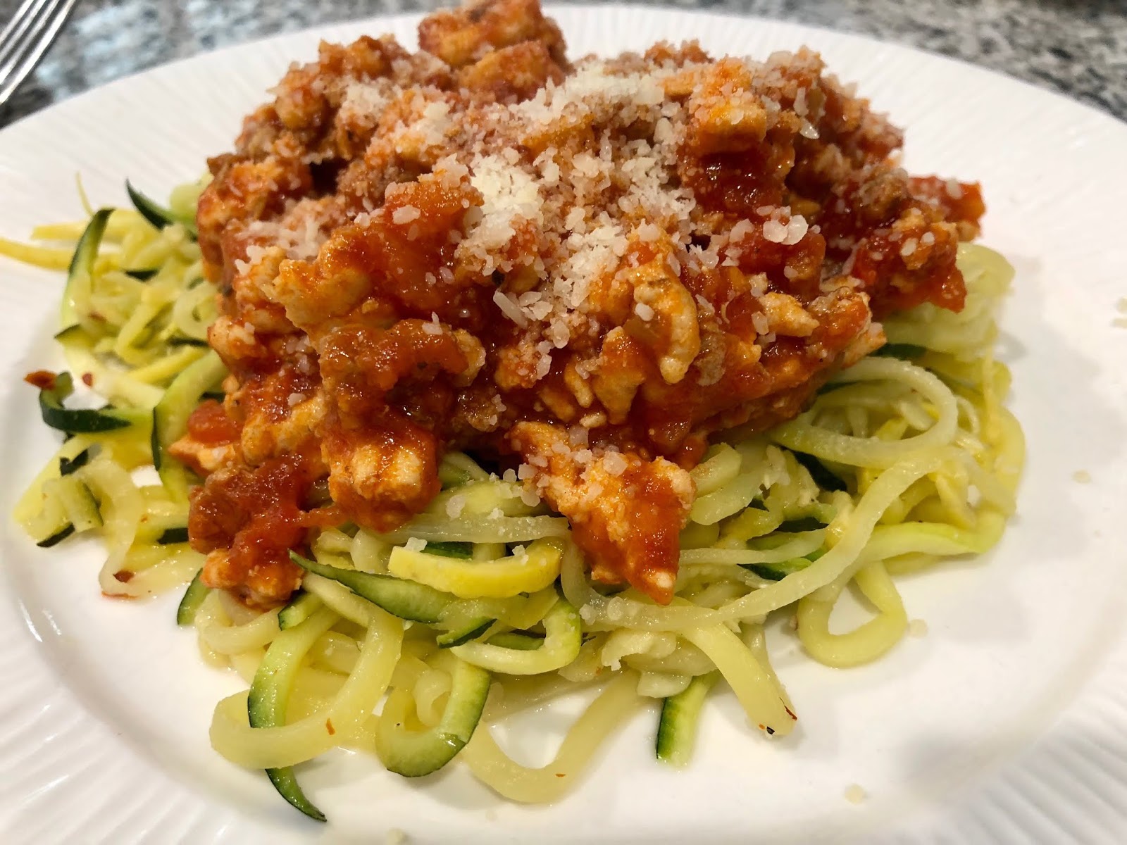 Cooking with Joanna Low Carb Turkey Meat Sauce with Zucchini Noodles