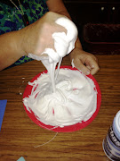 One of my little angels thought the shaving cream was whipped cream! (snowmanmix)