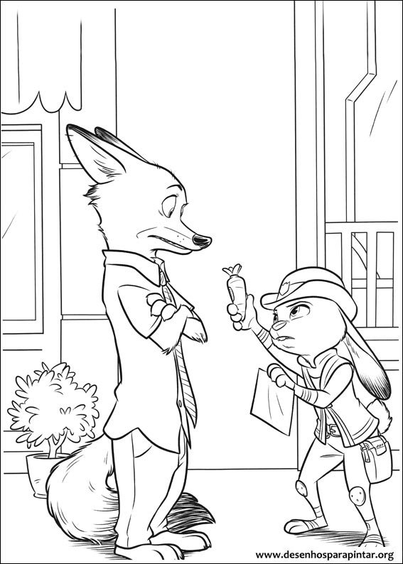 Coloring pages for kids free images: Zootopia free coloring pages free