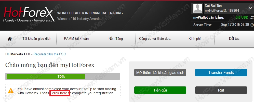 Mở tài khoản sàn HotForex Mở tài khoản sàn HotForex