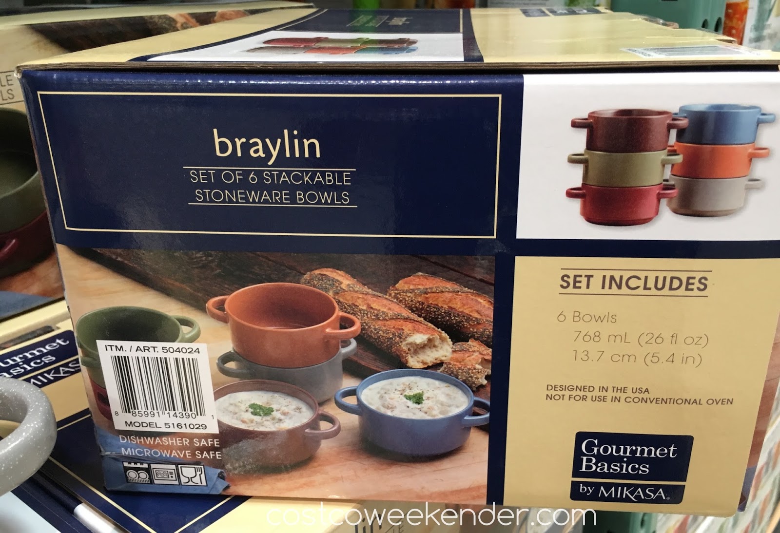 Gourmet Basics by Mikasa Braylin Stackable Stoneware Bowls (set of 6