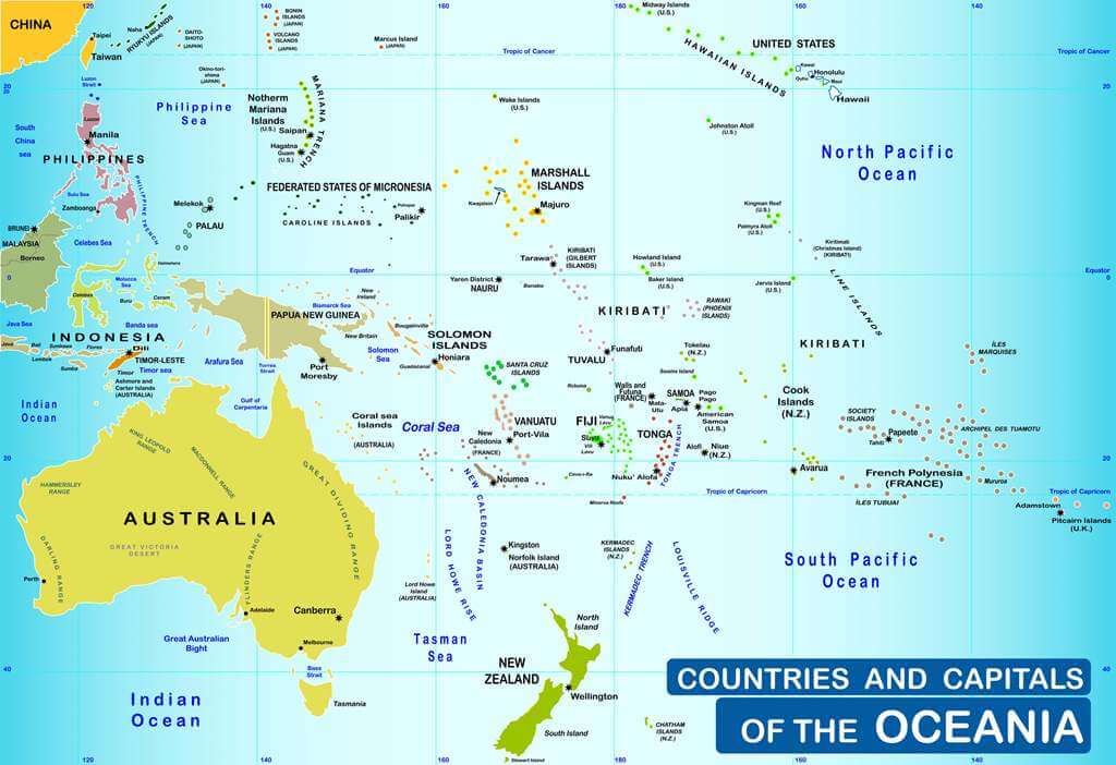 Apa Dan Dimana Terletaknya Negara-negara Oceania?