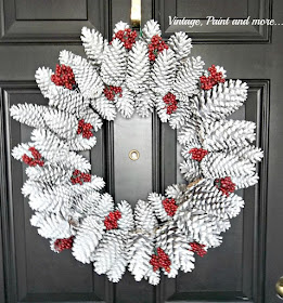 Vintage, Paint and more... diy pinecone wreath tutorial