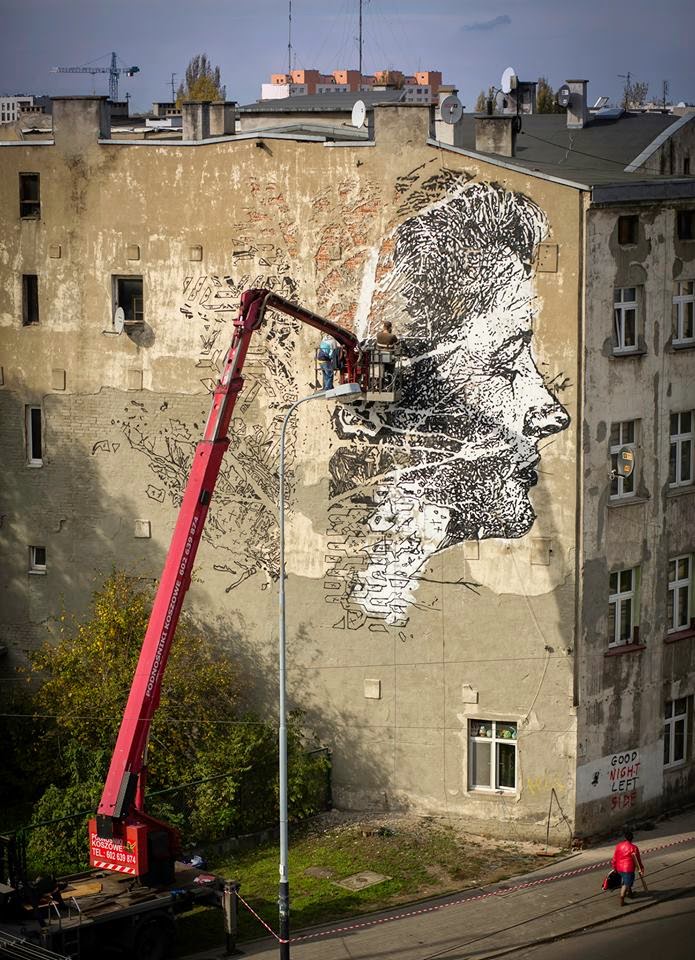 Vhils Unveils A New Mural For Urban Forms On The Streets Of Lodz