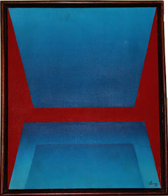 Geometria abstrata - óleo/tela - a tampa, arte de Elma Carneiro em 1989