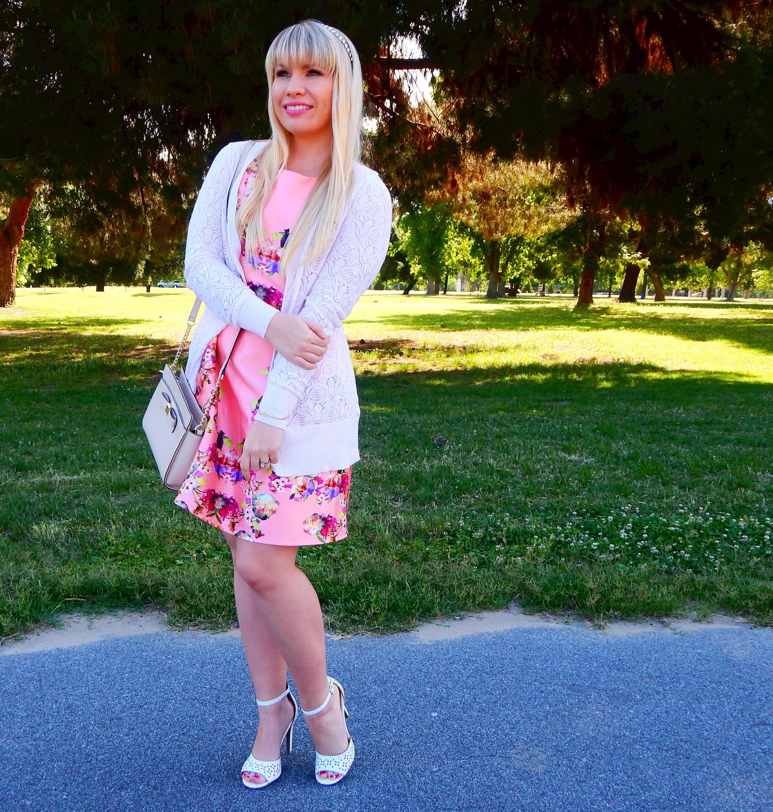 Pink Floral Mini Dress Outfit