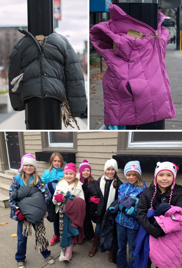 #12 These Kids In Canada Tied Coats To Street Poles To Help Homeless Prepare For Winter - 12 Kids Who’ll Restore Your Faith In Humanity #12 These Kids In Canada Tied Coats To Street Poles To Help Homeless Prepare For Winter - 12 Kids Who’ll Restore Your Faith In Humanity