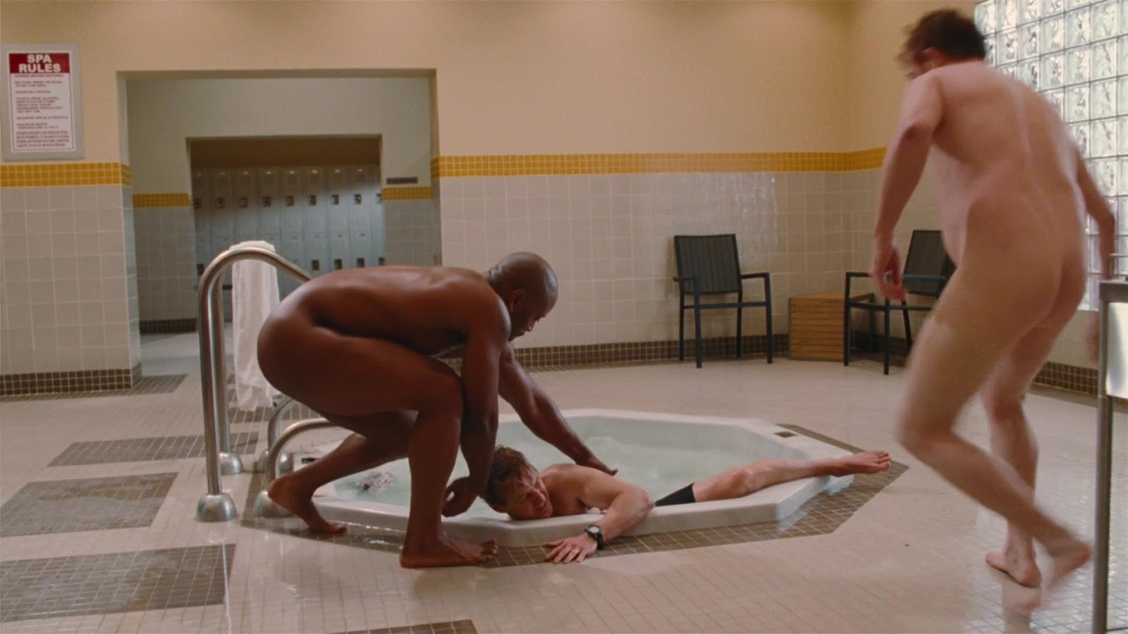 Thaddeus Rahming and Rich Brown nude in Hall Pass.