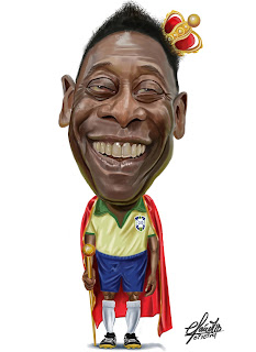 Resultado de imagem para caricatura do pelé
