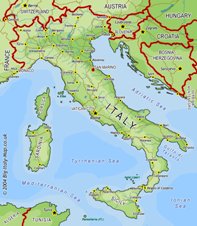 Italy Map Geographic Region Province City