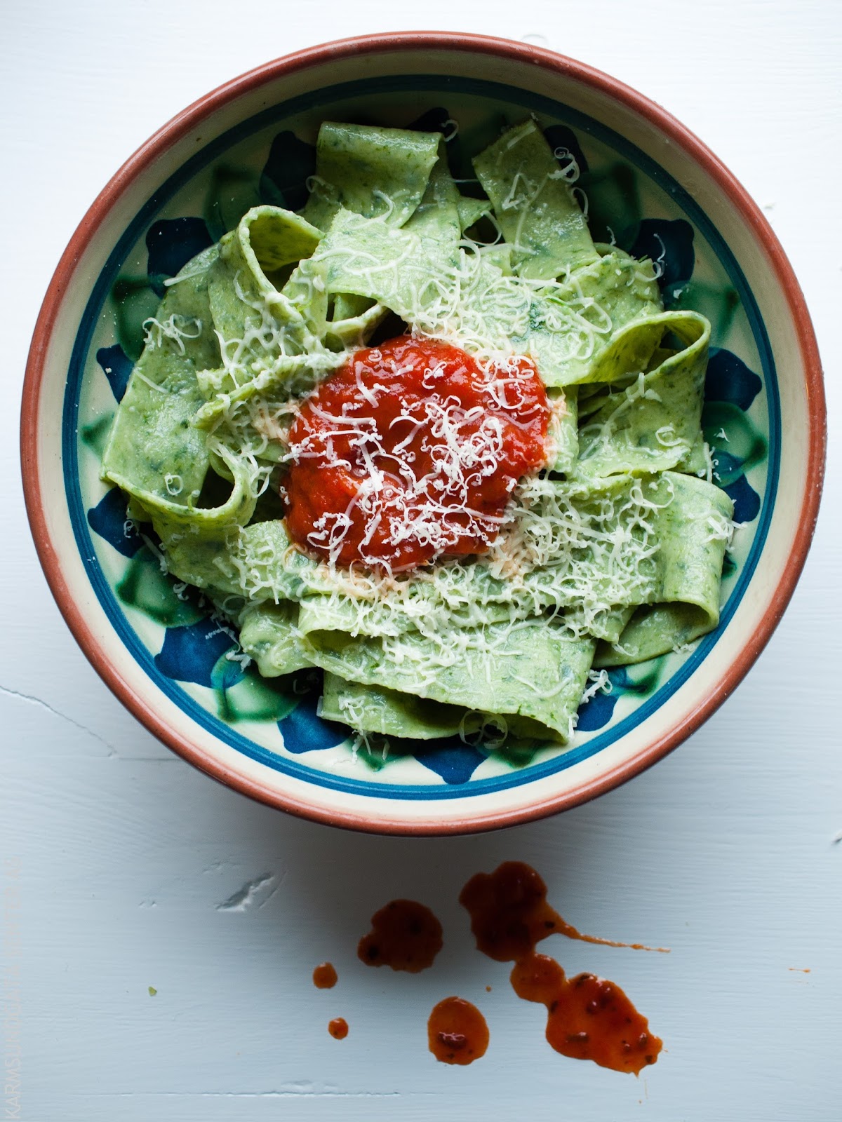 Hjemmelaget spinatpasta Hjemmelaget spinatpasta