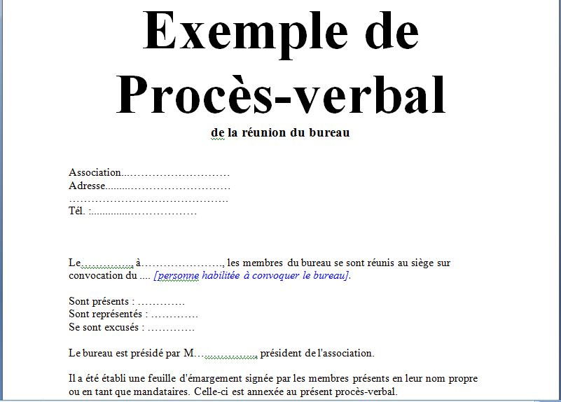 Exemple de procès verbal  Cours génie civil  Outils, livres