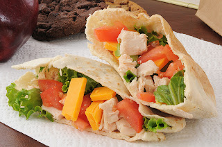 Chicken and vegetables in a pita pocket