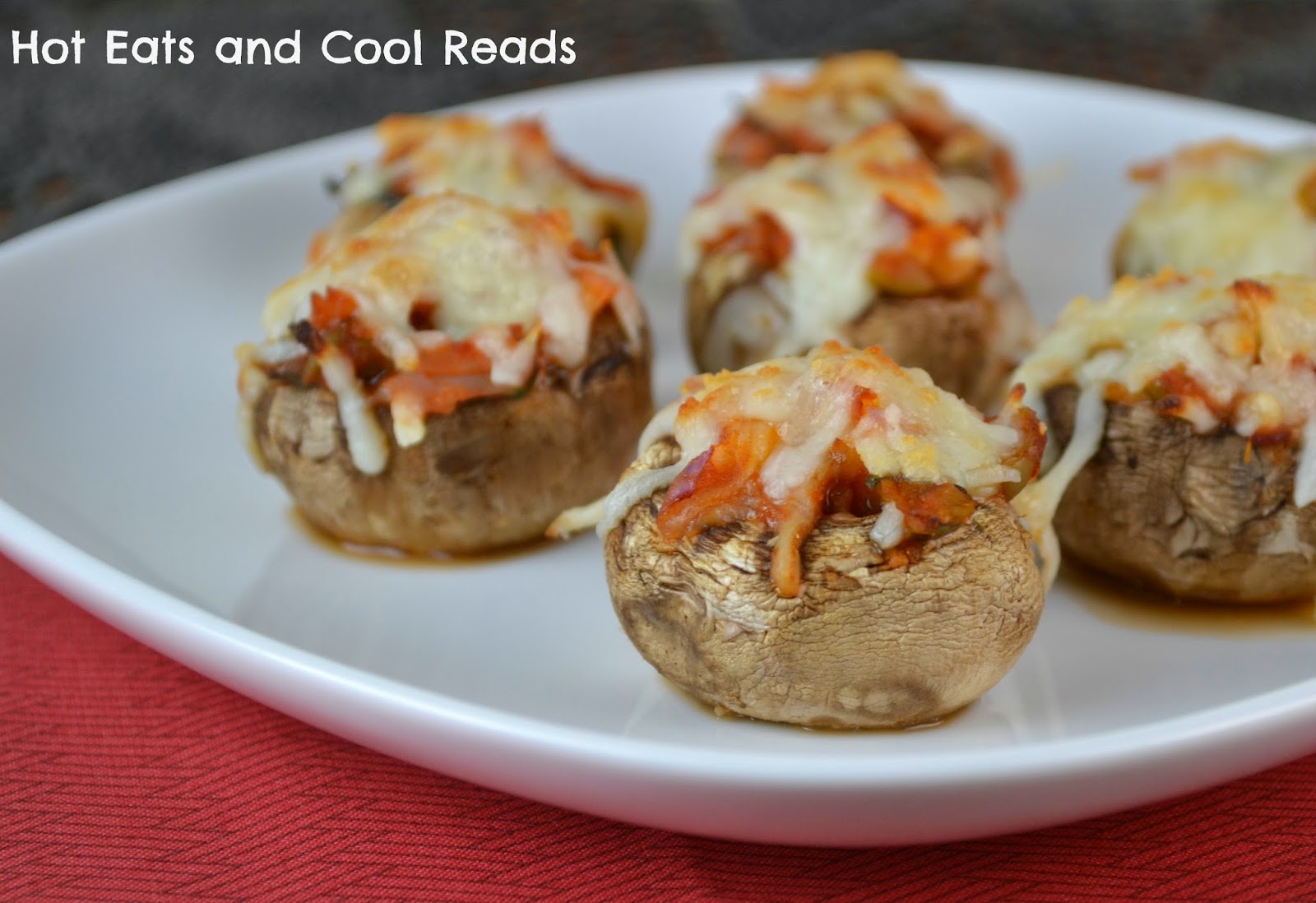 This recipe is sure to please any pizza or mushroom lover. You can have a great appetizer in less than 30 minutes! Pizza Stuffed Mushrooms from Hot Eats and Cool Reads!