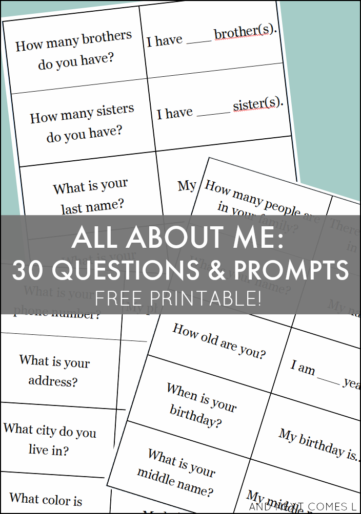 Encourage conversation and build language with this free printable questions and prompts - great for children with autism & hyperlexia from And Next Comes L