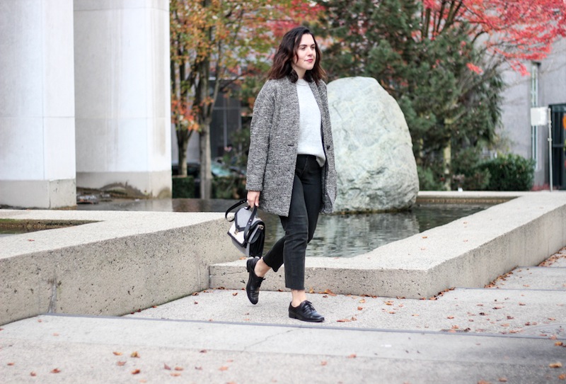 Aleesha Harris Robson Street Vancouver fashion blogger Aritzia Wilfred Free Coat Levi's Wedgie Jeans cute winter outfit