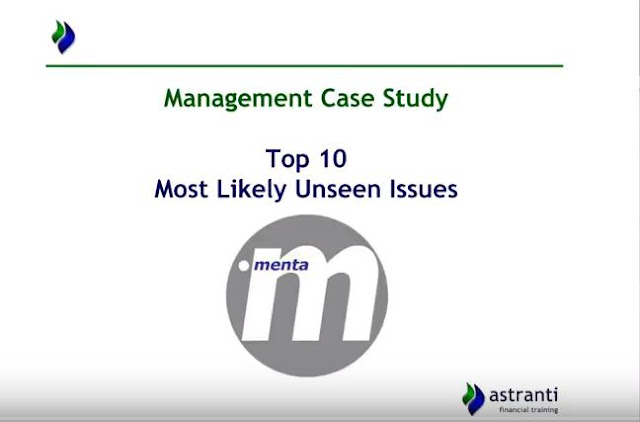 Top 10 Issues for MCS May 2018 - CIMA Management Case Study - Menta