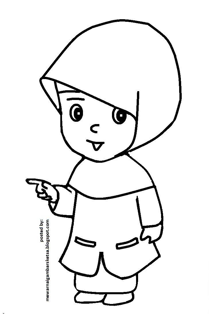 Mewarnai Gambar Mewarnai Gambar Sketsa Kartun Anak Muslimah 83